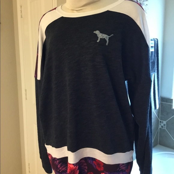 PINK Victoria's Secret Tops - BNWT VS Pink Bling Floral Shirt